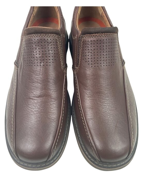 Clarks Brown Mahogany Leather Slip On Comfort Loafers Mens Size 10.5W main image 9